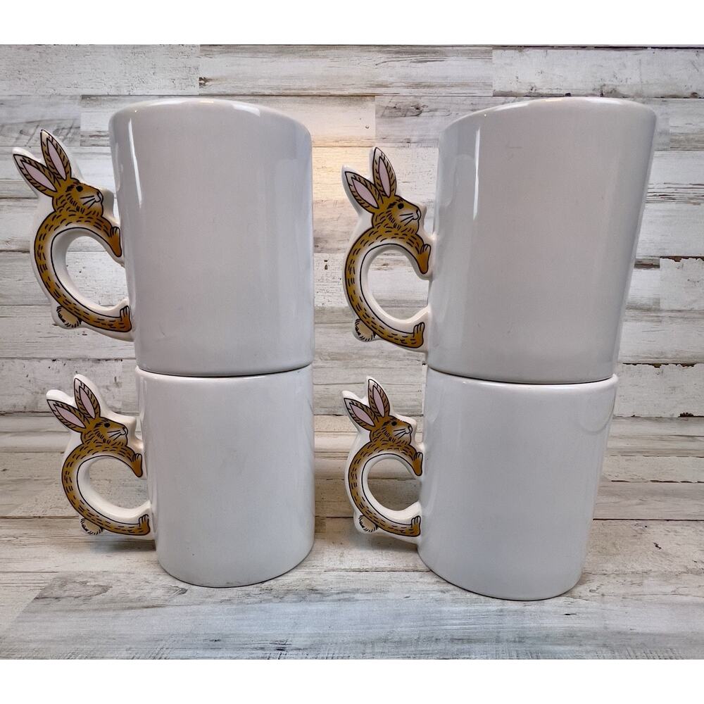 Vintage Peter Rabbit Coffee Mugs Set of 4 Artmark Bunny Handles Beatrix Potter - Picture 2 of 9